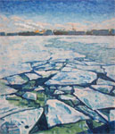 Невский лёд пейзаж холст на картоне/масло 2011г  44×38см размер файла - 119 KB