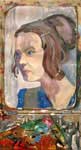 Старый портрет  холст/ масло  1999г  70×37см размер файла - 61 KB